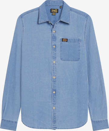 Superdry Regular fit Button Up Shirt in Blue: front