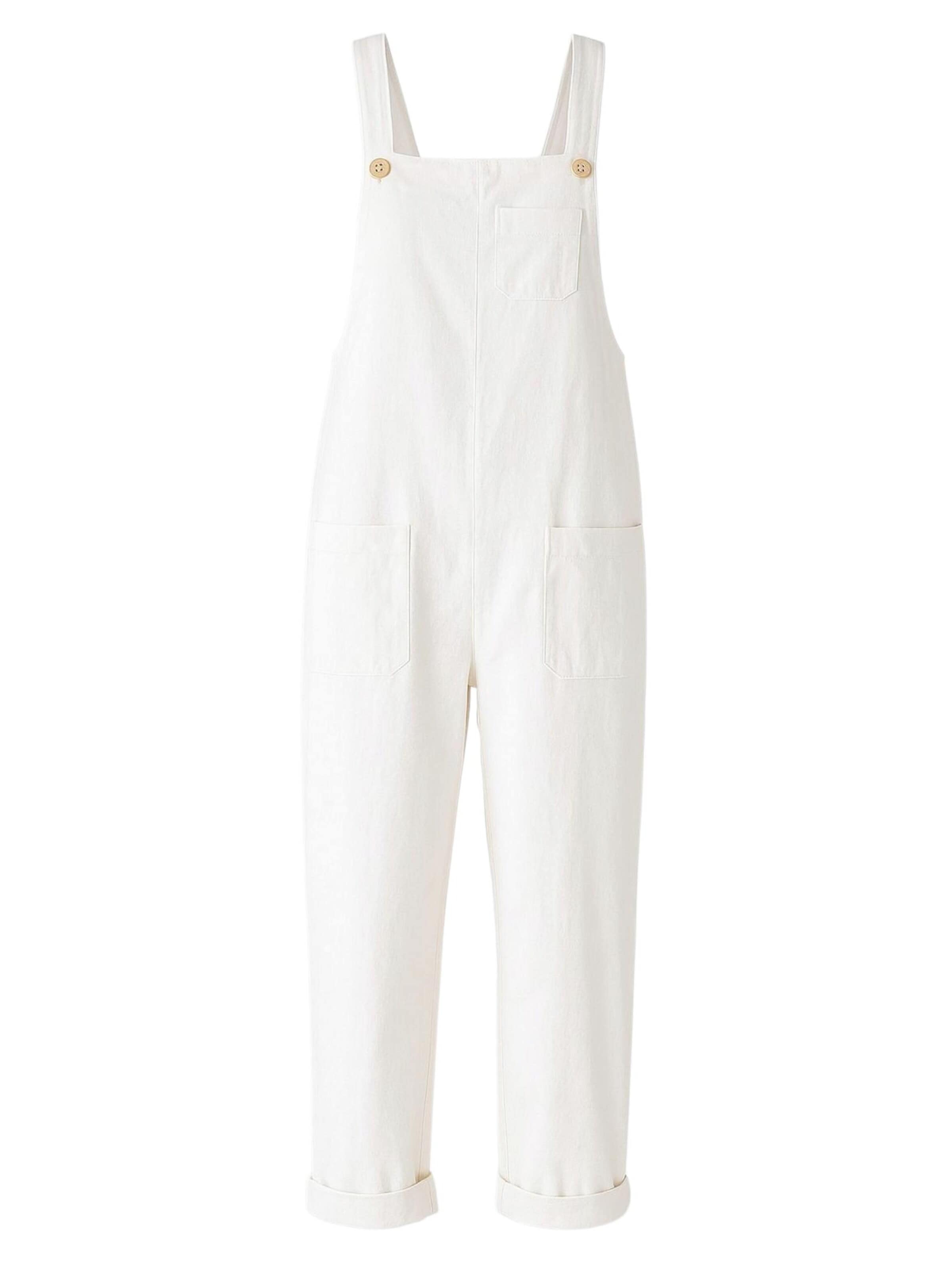 Loosefit Salopette 'Roa' WENOR en blanc : devant