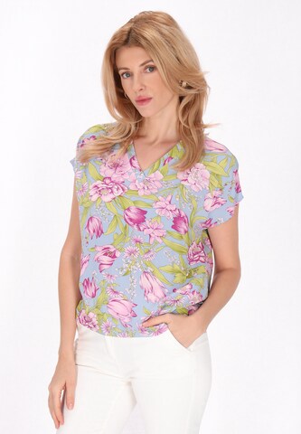 Usha Bluse in Blau: Vorderseite