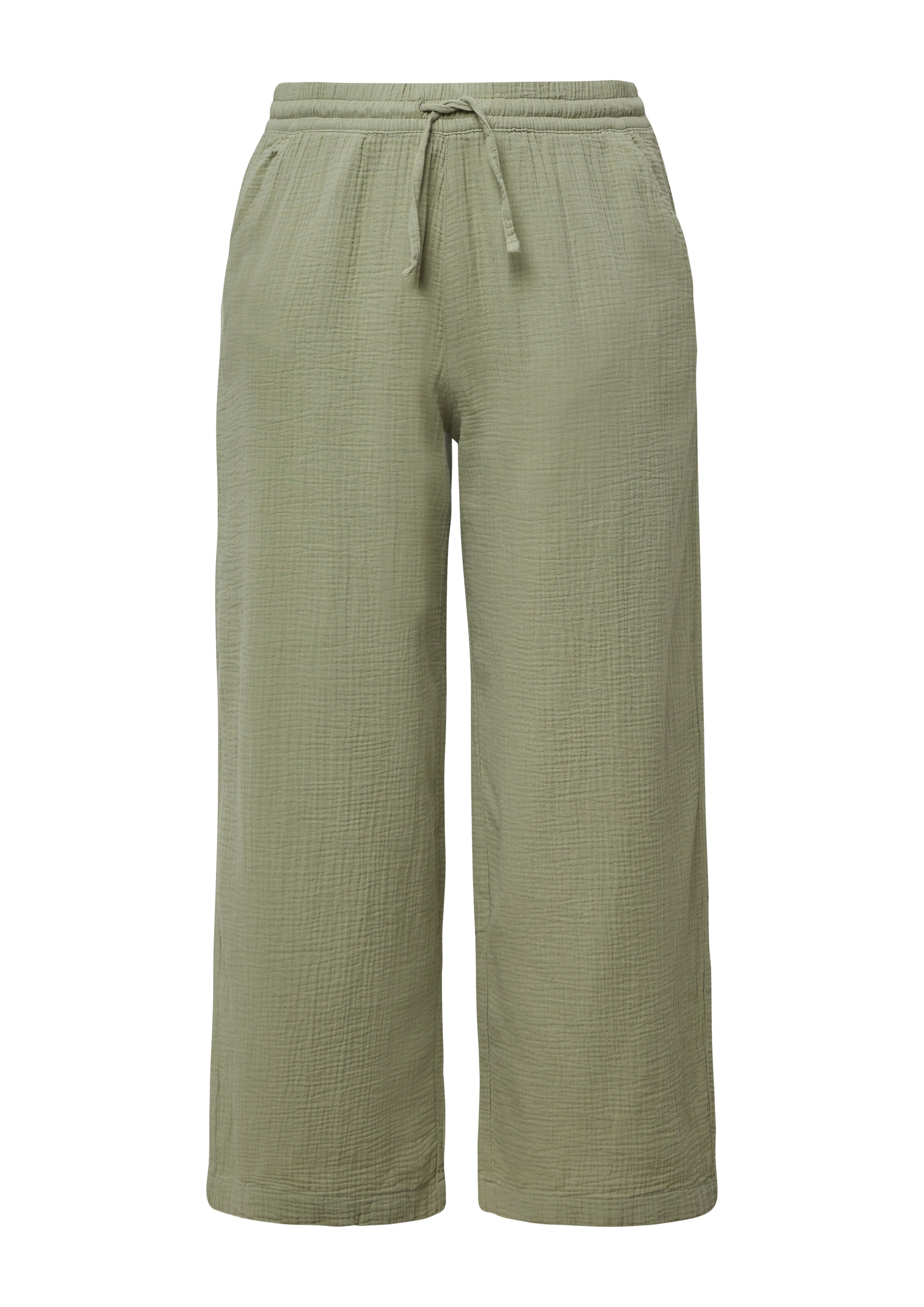 QS Wide leg Broek in Groen: voorkant