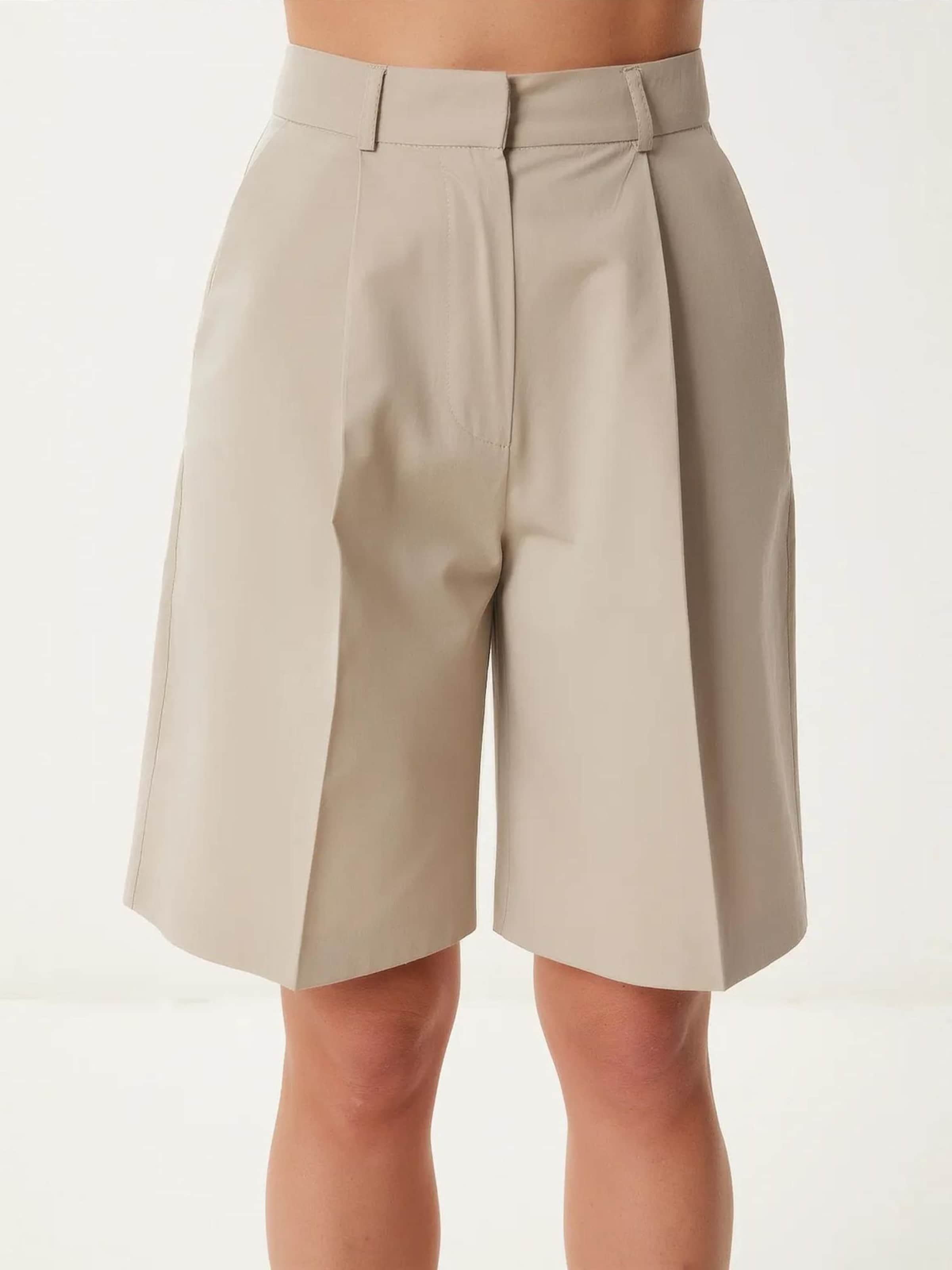 Happiness İstanbul Wide leg Pleat-front trousers in Beige