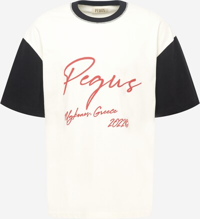 Tricou Pequs pe roșu pastel / negru / alb, Vizualizare produs