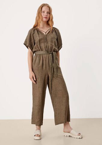s.Oliver Jumpsuit in Bruin: voorkant