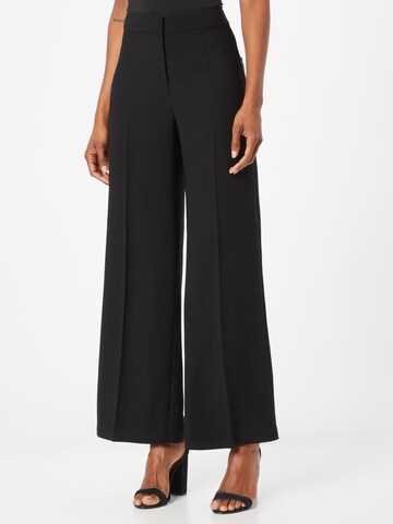 Notes du Nord Wide leg Pleated Pants 'Oliana' in Black: front