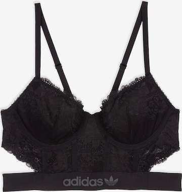 ADIDAS ORIGINALS Bustier BH ' Adi Lace ' in Zwart: voorkant