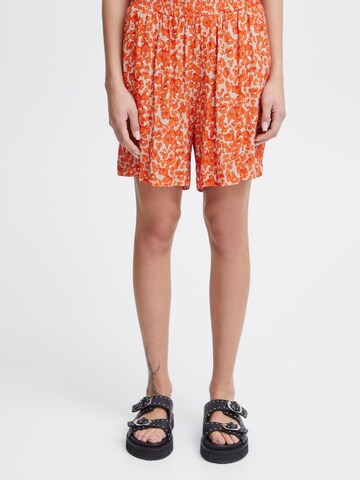 Wide Leg Pantalon 'Aya' ICHI en orange : devant