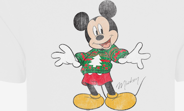 T-Shirt 'Mickey Mouse Christmas' F4NT4STIC en blanc : devant