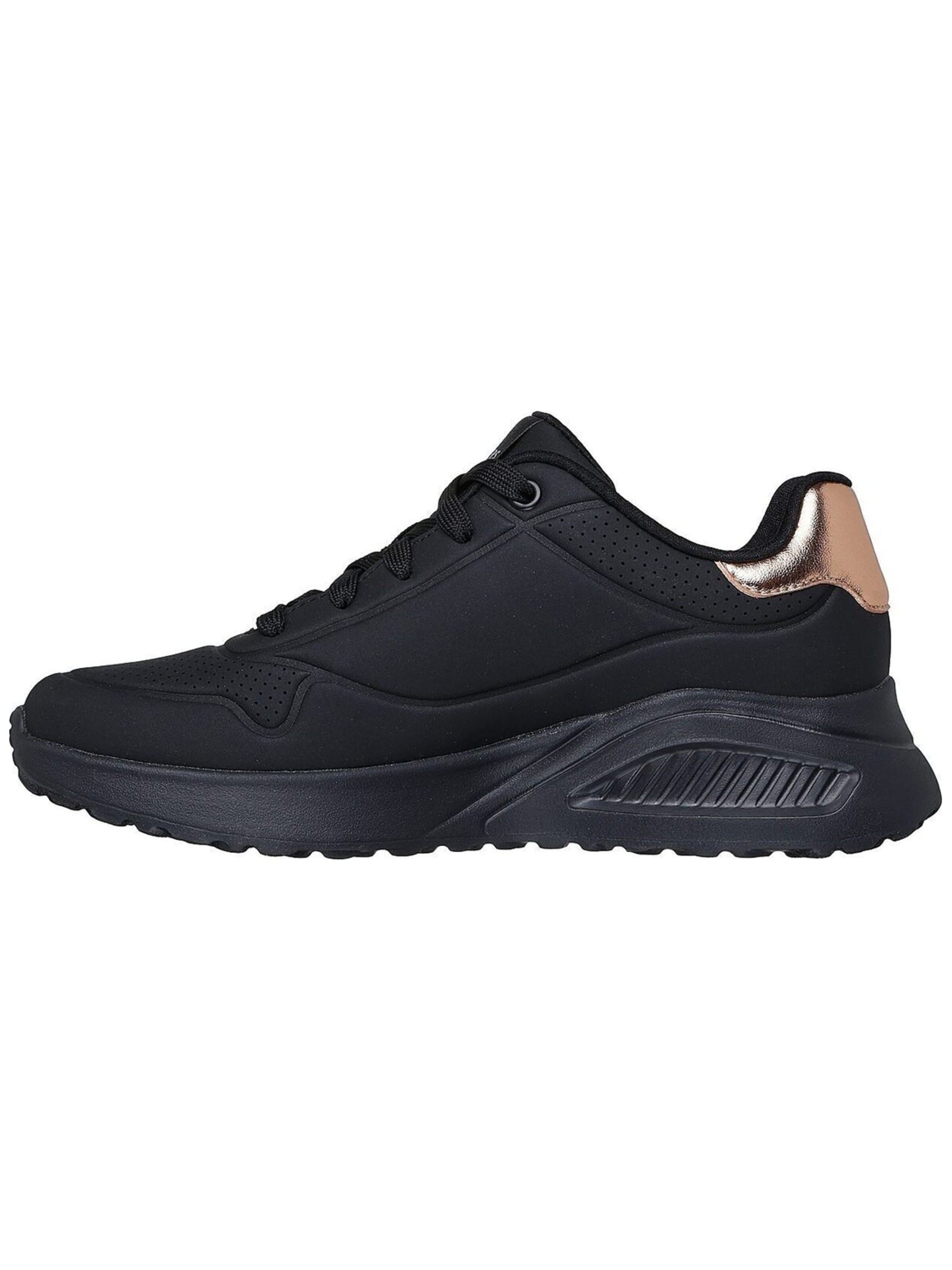 SKECHERS Sportschoen 'Uno Lite - Shimmer Along' in Zwart