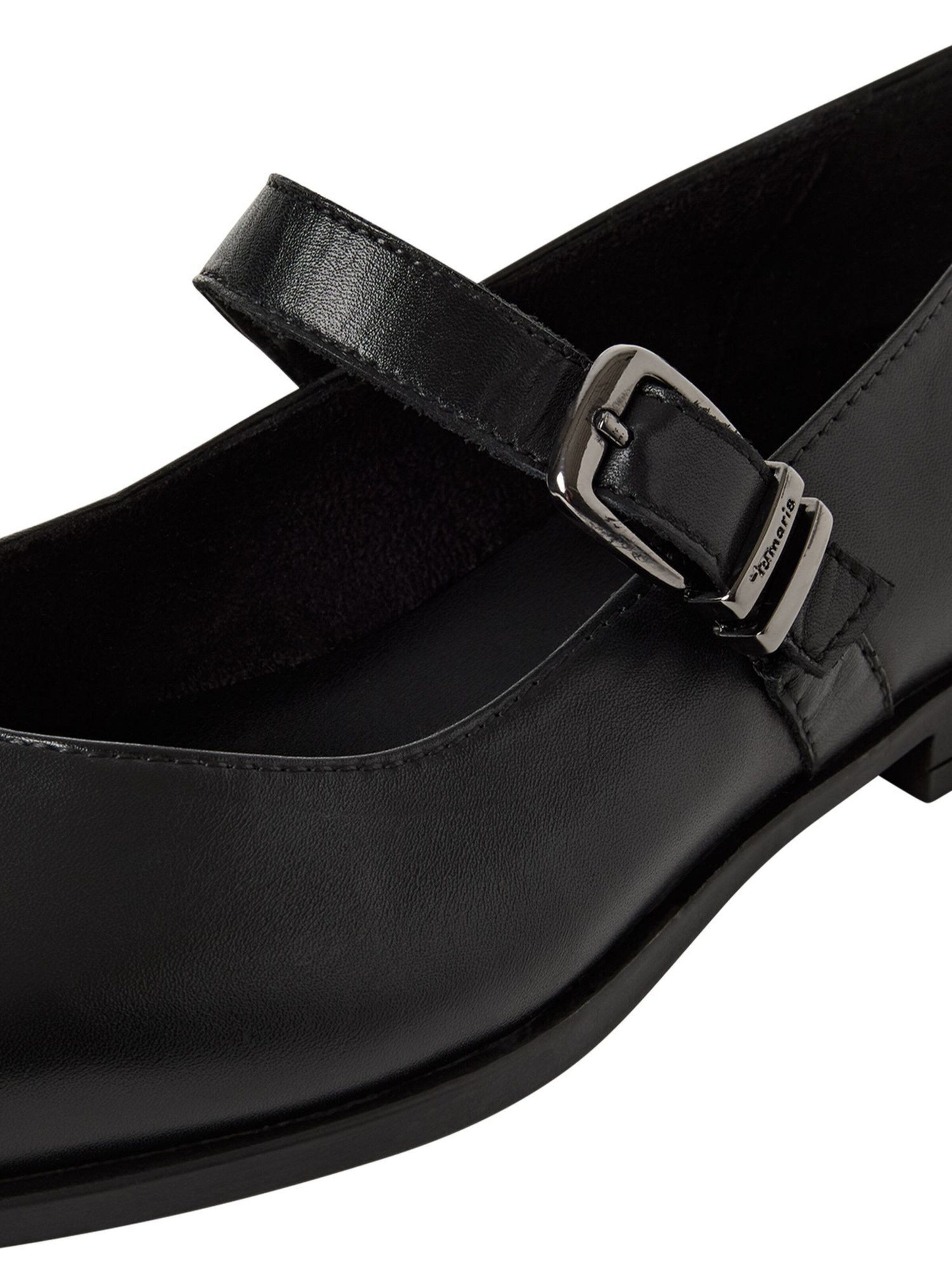 Tamaris Ballet Flats with Strap in Black