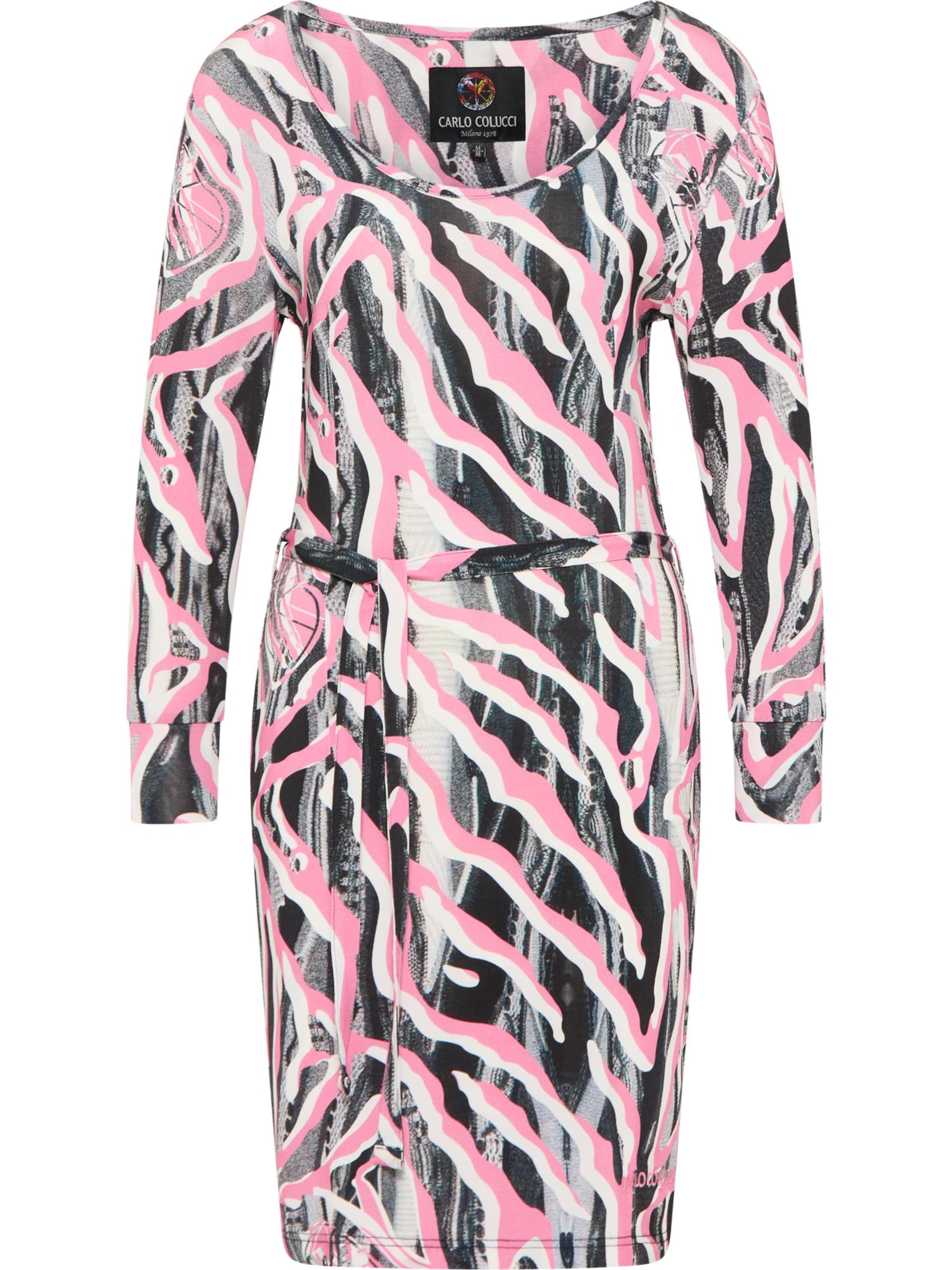 Carlo Colucci Robe 'De Armas' en gris / rose clair / noir / blanc, Vue avec produit