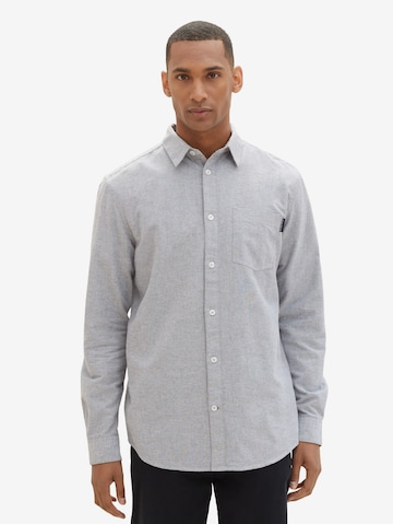 TOM TAILOR Regular fit Button Up Shirt in Grey: front