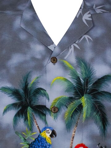 KY's Regular fit Button Up Shirt 'Papagei' in Grey