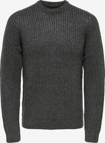 Only & Sons Пуловер 'Nazlo' в сиво: отпред