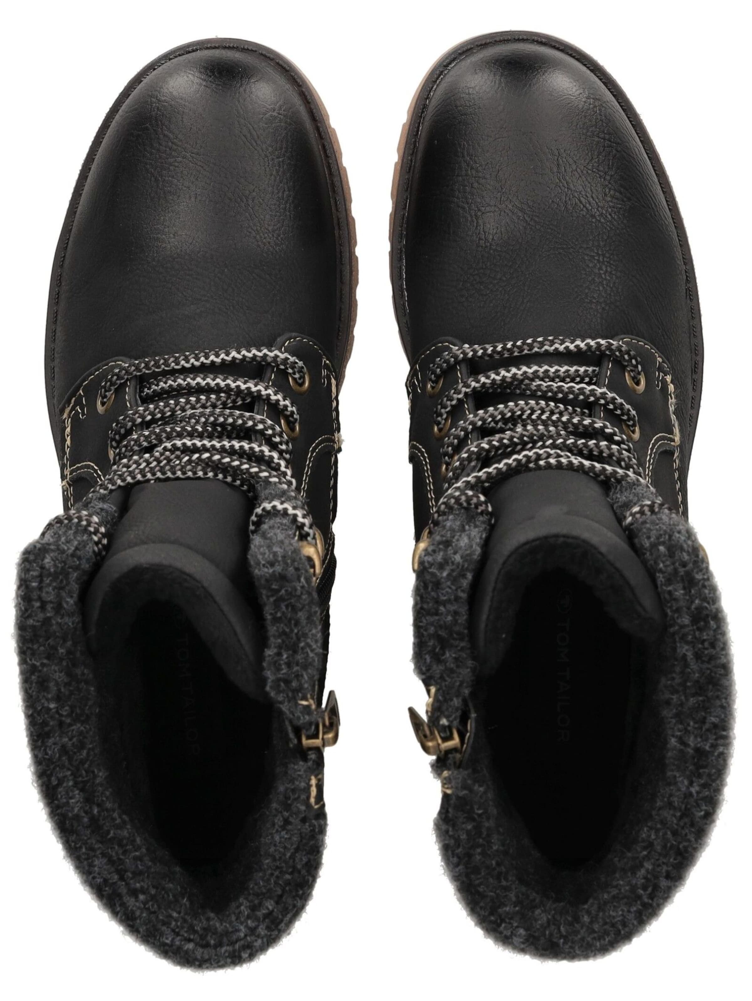 Bottines à lacets TOM TAILOR en noir