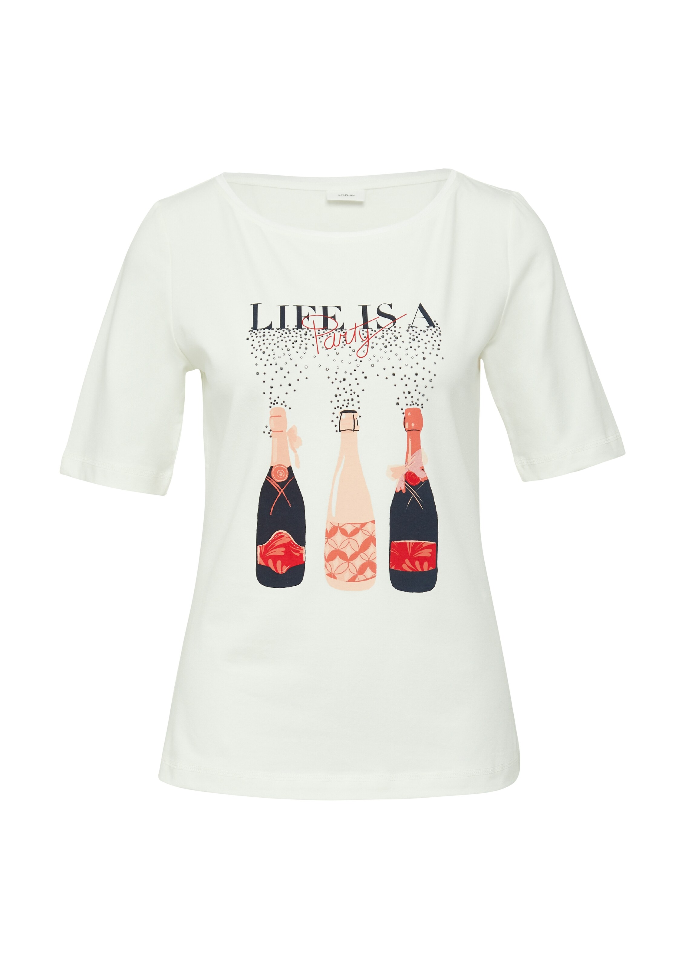 s.Oliver BLACK LABEL T-Shirt in Beige: Vorderseite