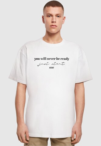 Merchcode Shirt 'Just Start' in Wit: voorkant