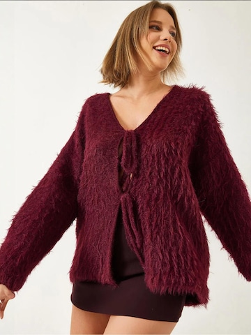 Bianco Lucci Gebreid vest in Rood