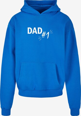 Felpa ' Fathers Day - Dad number 1' di Merchcode in blu: frontale