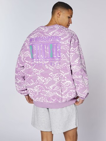 CHIEMSEE Sweatshirt ' mit Känguru-Alloverprint ' in Purple