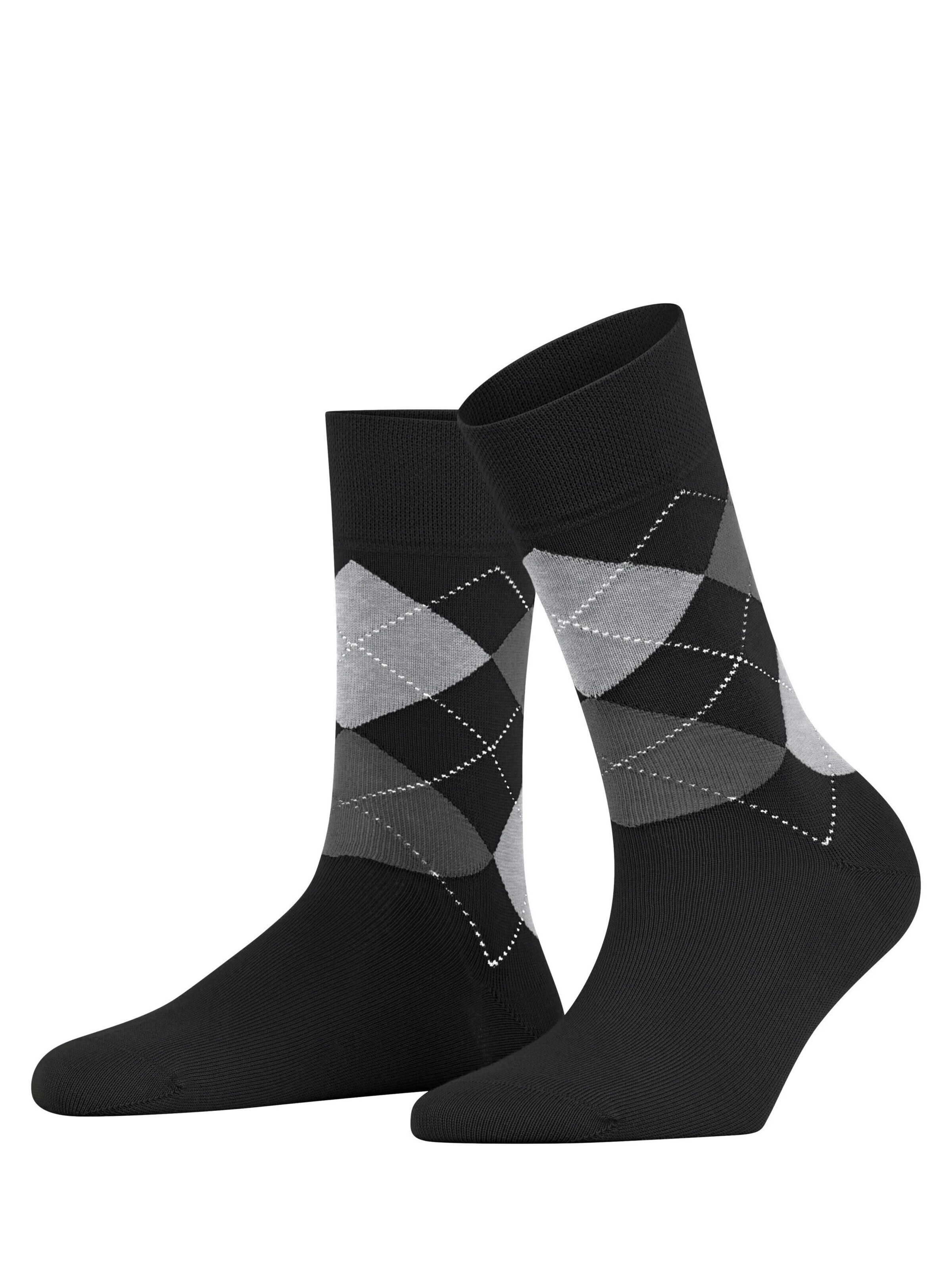 FALKE Socken 'Sensitive Argyle'‌‌‌‌‌ in Schwarz: Vorderseite