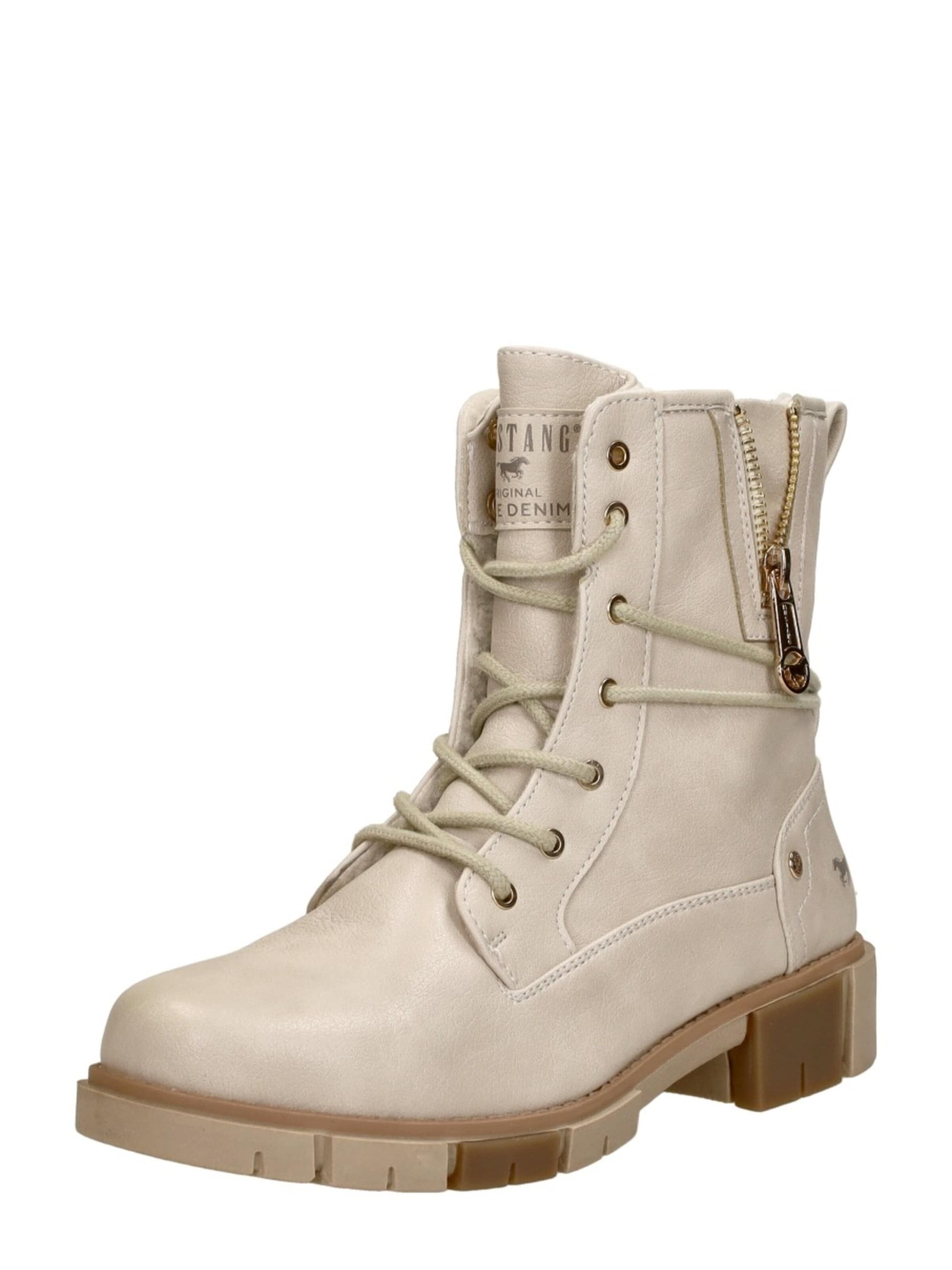 MUSTANG Bottines à lacets en 36 en blanc cassé, Vue avec produit
