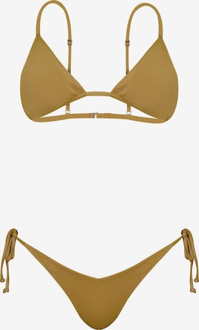 Triangle Bikini 'ECONYL® Amber Nectare 2-tlg. Set' Kadoo en marron : devant