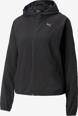 PUMA Športna jakna | črna barva: sprednja stran