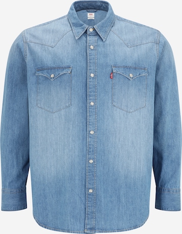 Levi's® Big & Tall Button Up Shirt in Blue: front