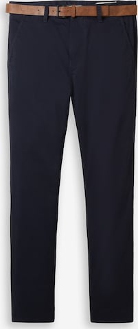 mėlyna TOM TAILOR DENIM Prigludęs „Chino“ stiliaus kelnės: priekis