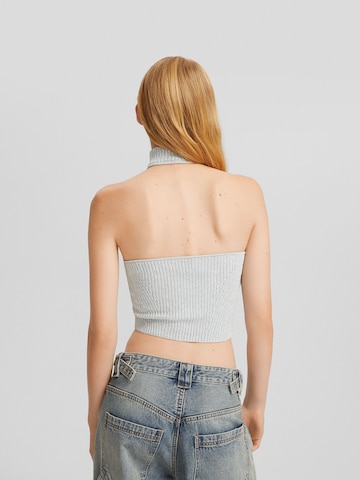 Bershka Knitted top in Silver