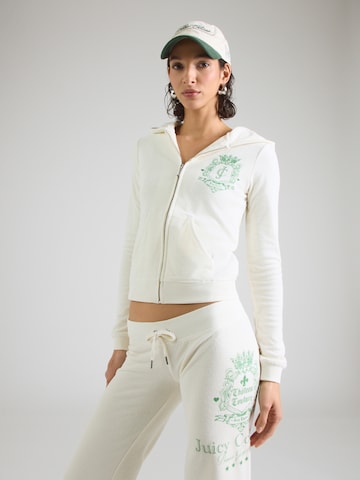 Juicy Couture Ζακέτα φούτερ 'ROBYN' σε λευκό: μπροστά