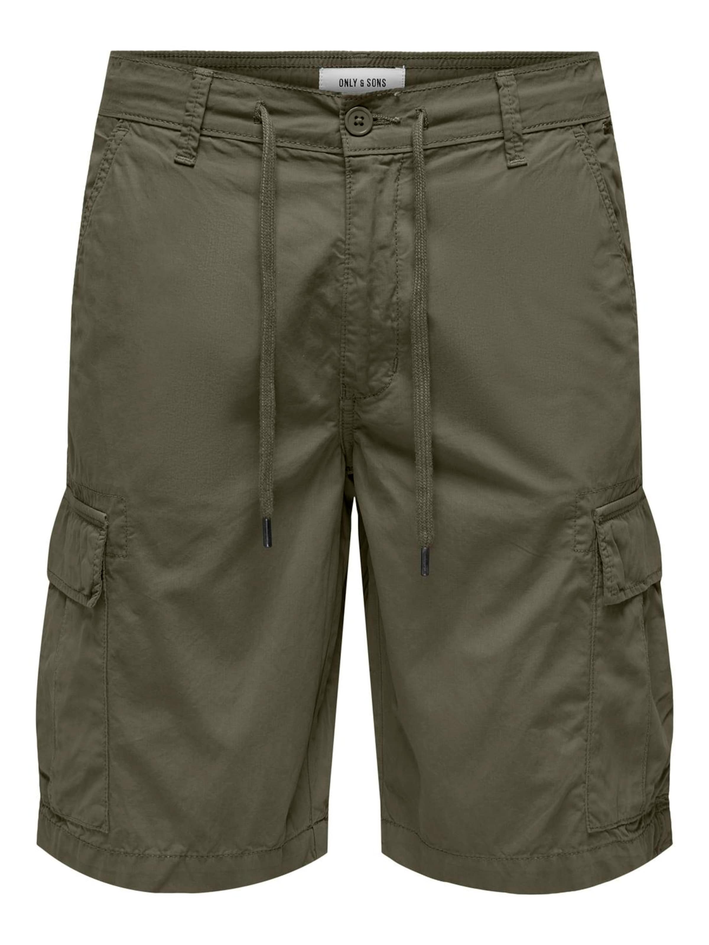 Only & Sons Regular Cargo Pants 'ONSLOC' in Green: front