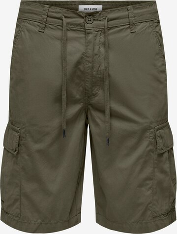 Regular Pantalon cargo 'LOC' Only & Sons en vert : devant