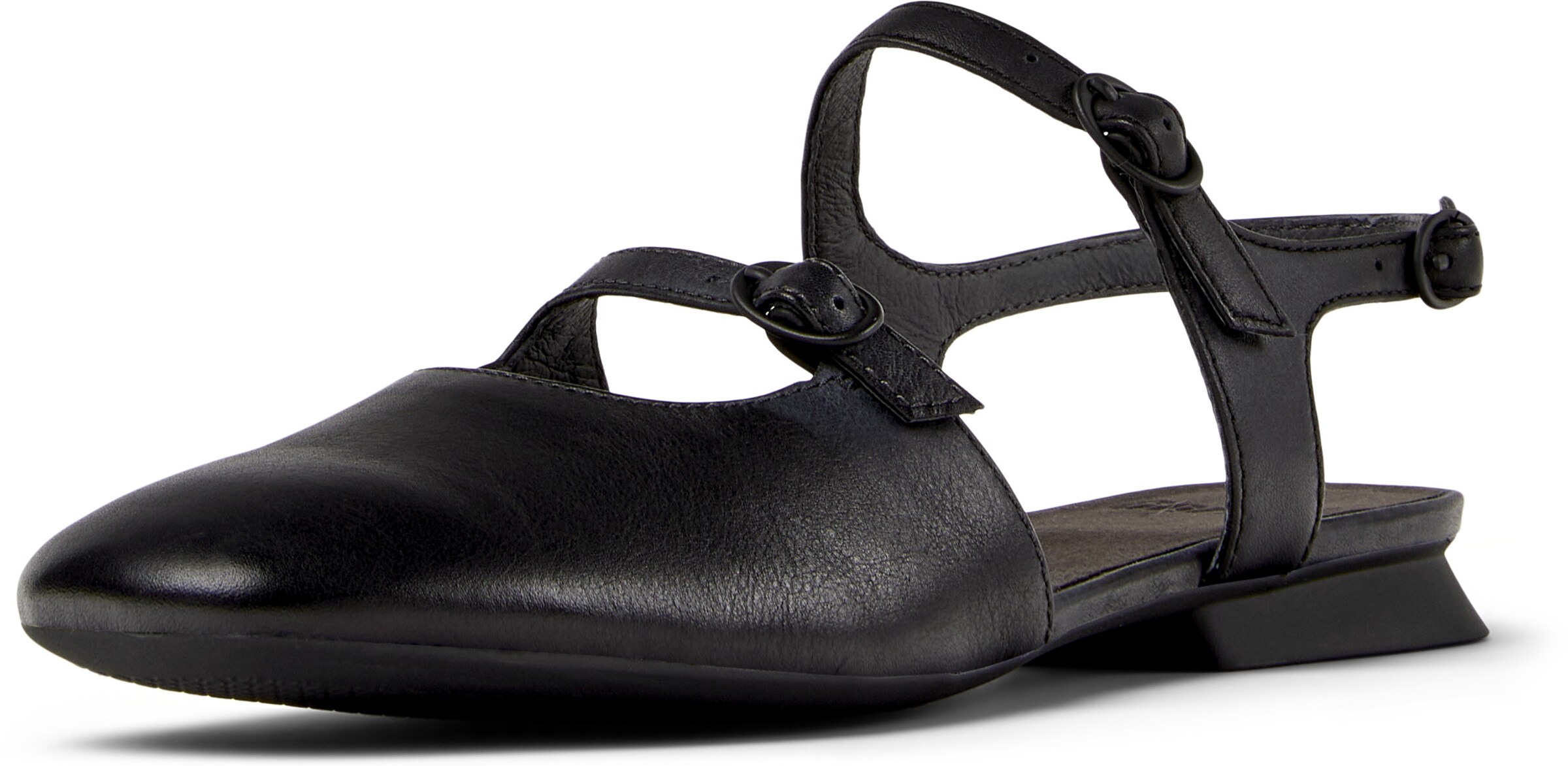 CAMPER - Sandalias con hebilla 'Casi Myra' en negro: frente