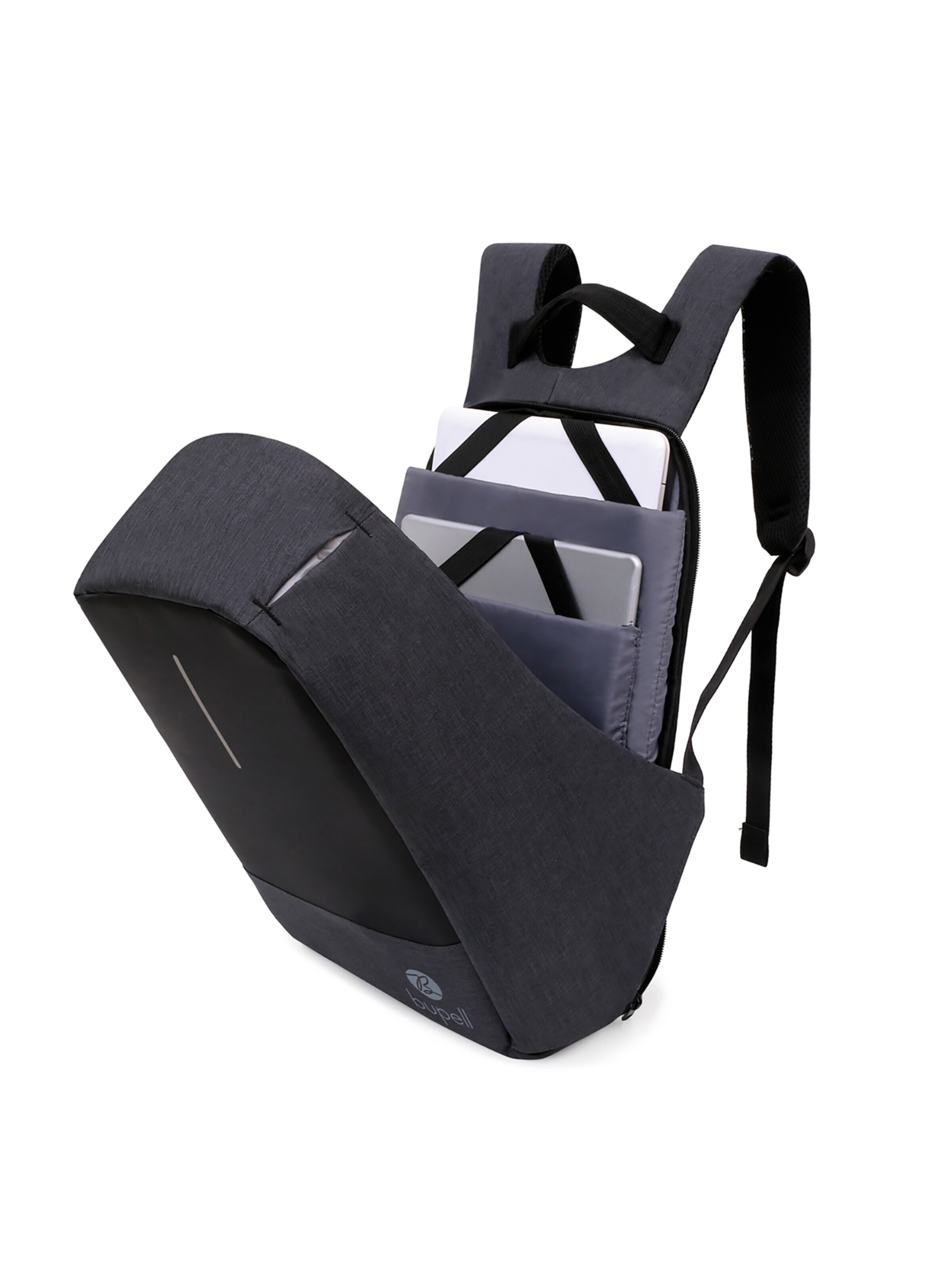bupell Backpack 'Laptop & Anti-Diebstahl' in Black