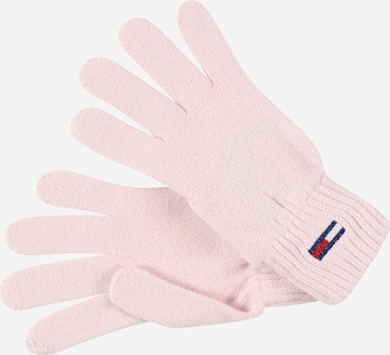Tommy Jeans Full finger gloves in Pink: front
