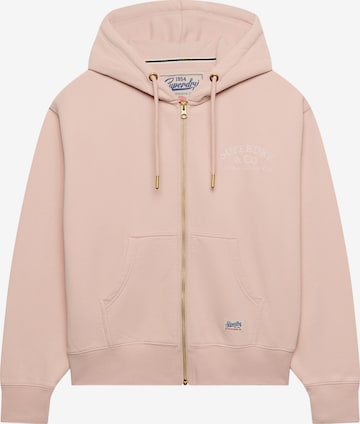 Superdry & Co Sweatjacka 'Luxe Casual' i rosa: framsida