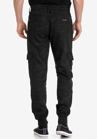 CIPO & BAXX Tapered Cargo Jeans in Black