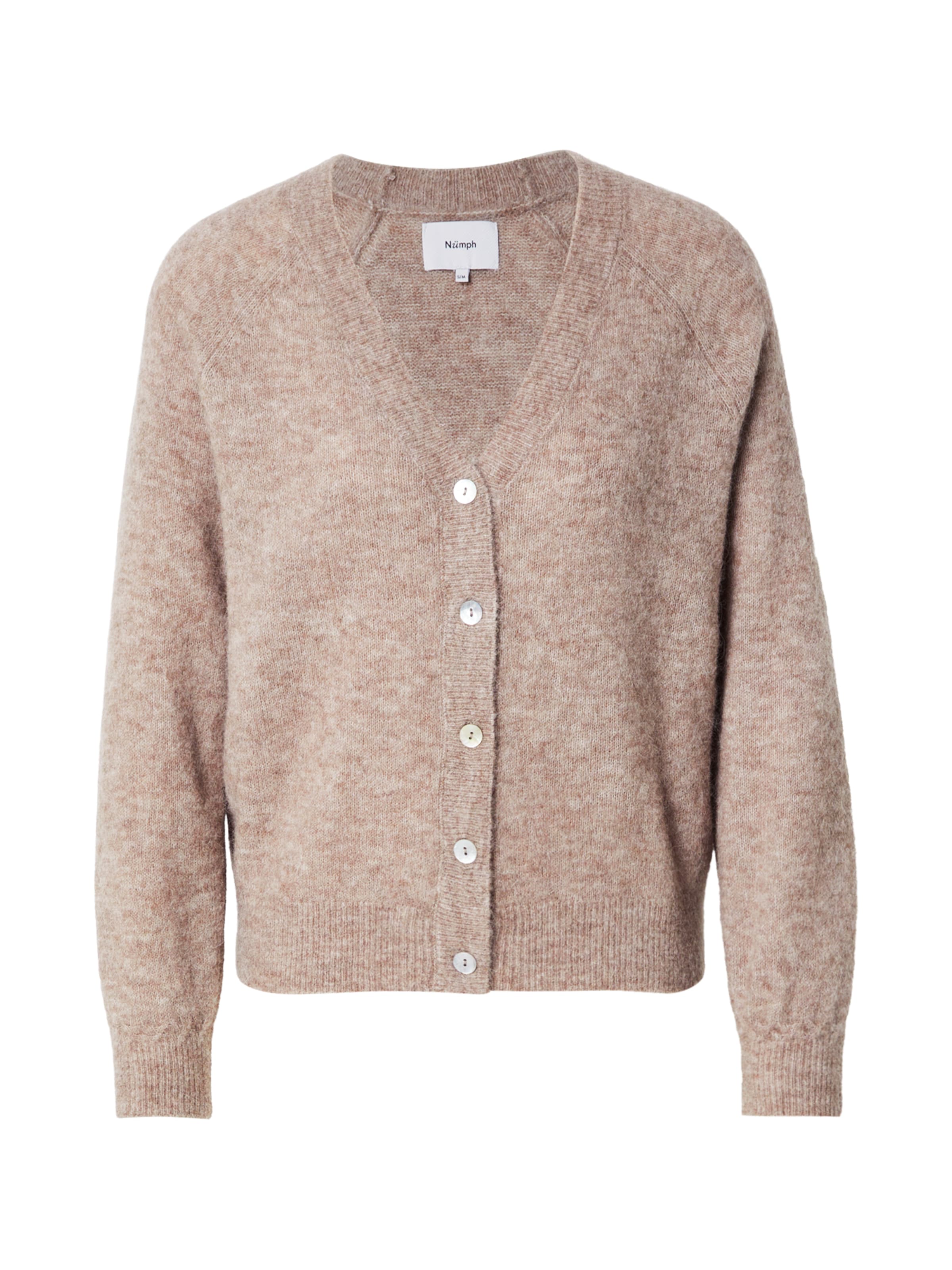 Geacă tricotată 'Riette' de la NÜMPH pe gri: față