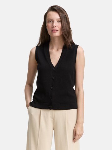 TOM TAILOR Gebreide bodywarmer in Zwart: voorkant