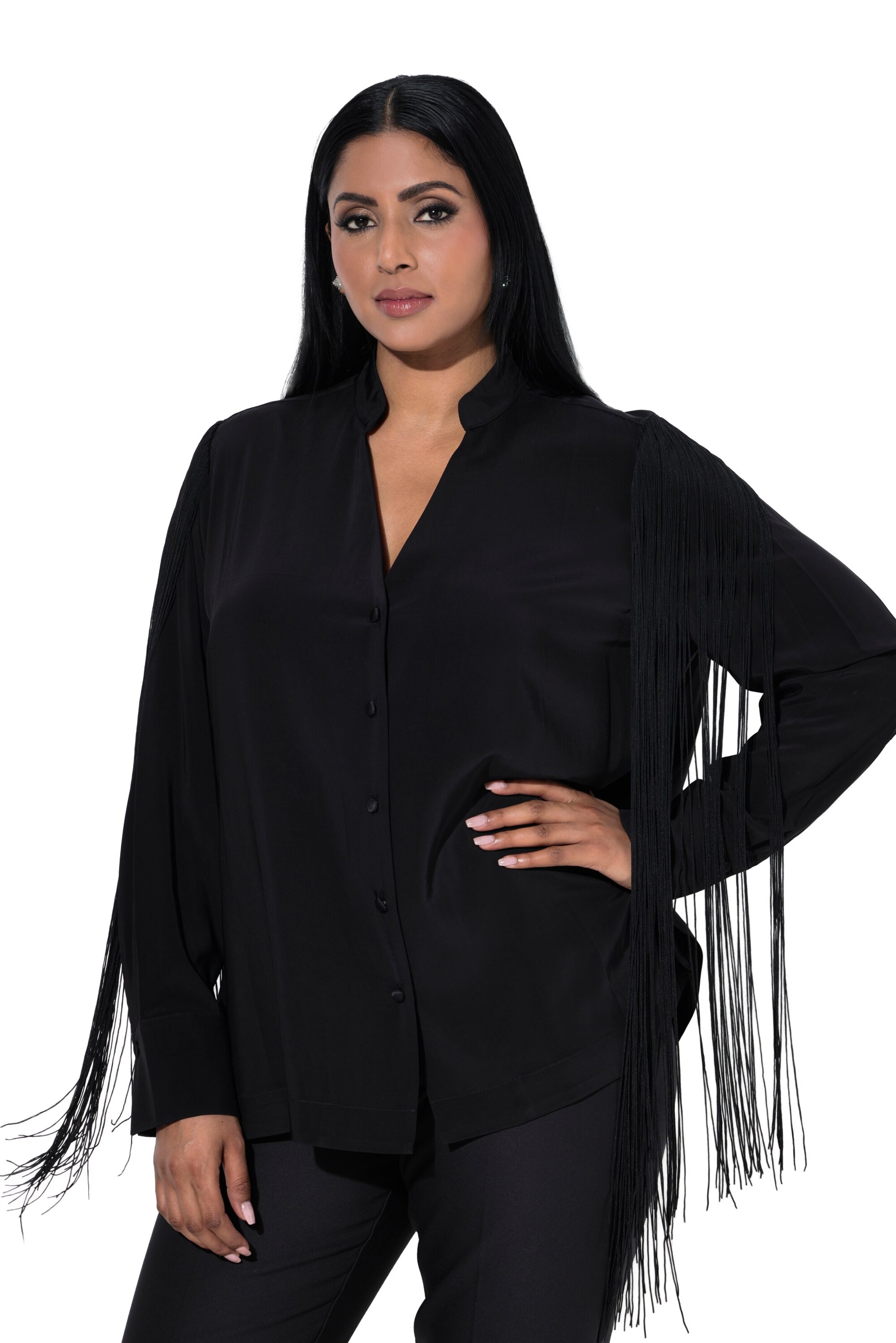 Ulla Popken Blouse in Zwart: voorkant