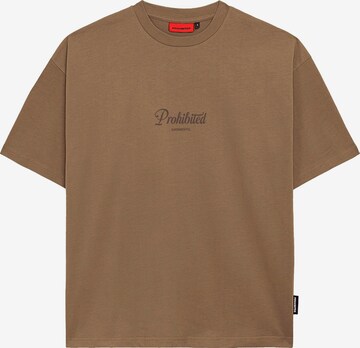 T-Shirt Prohibited en marron : devant