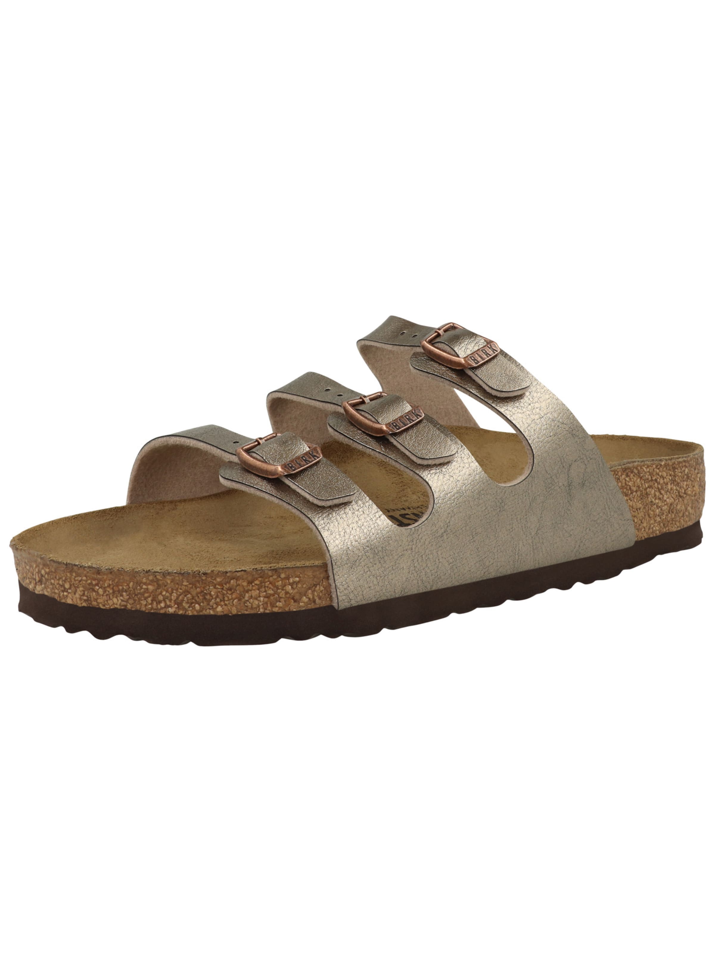 BIRKENSTOCK - Sapato aberto 'Florida' em castanho: frente