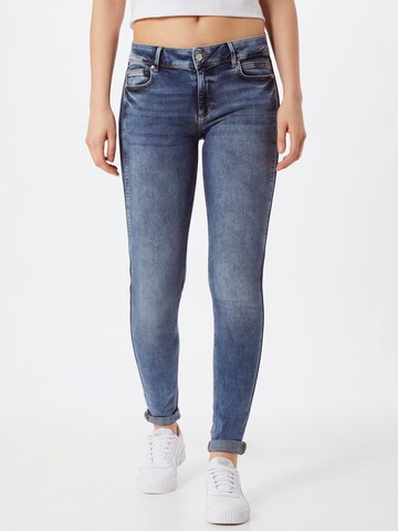 QS Skinny Jeans in Blauw: voorkant