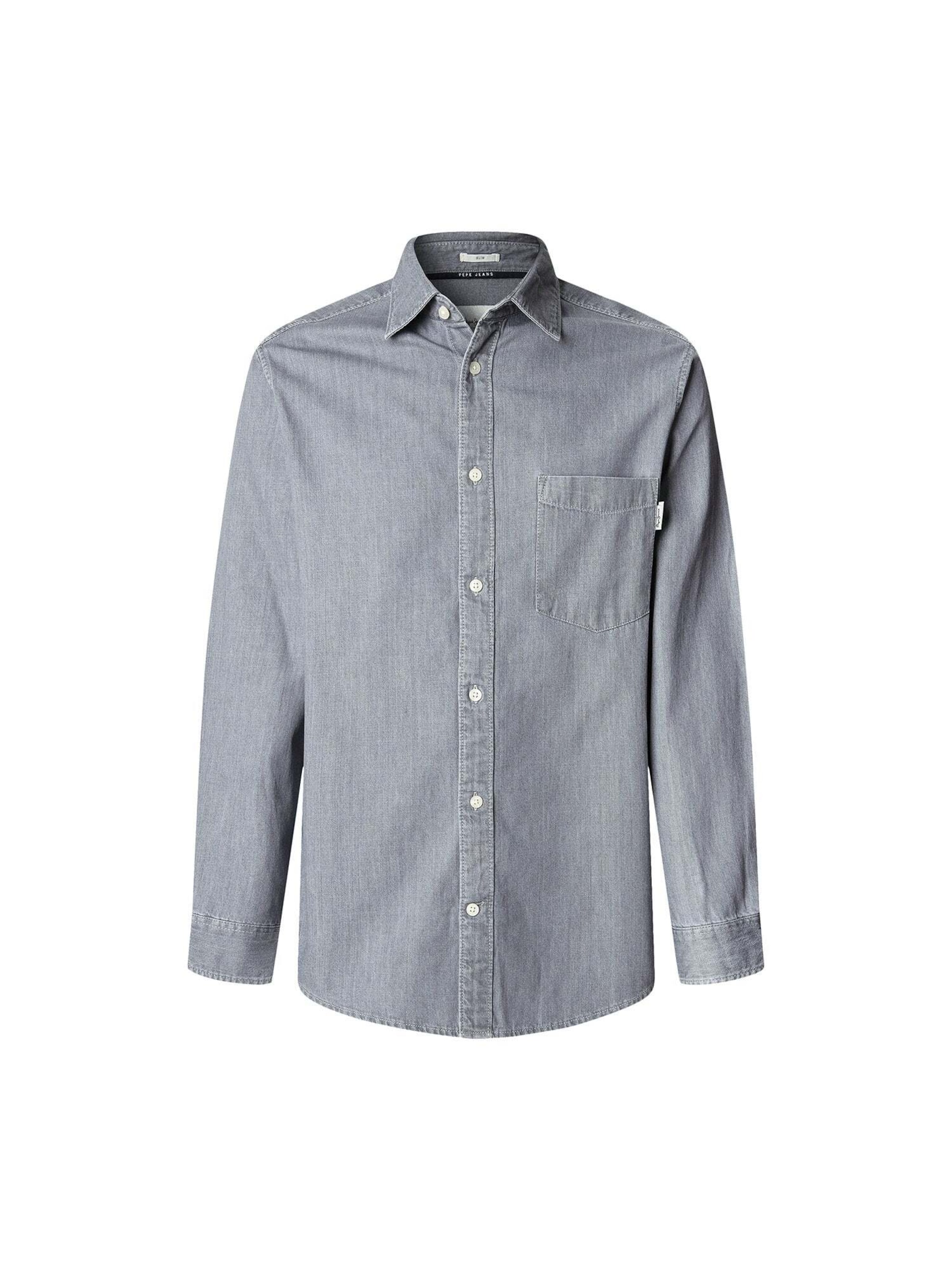 Pepe Jeans Regular fit Button Up Shirt 'Classic' in Grey: front