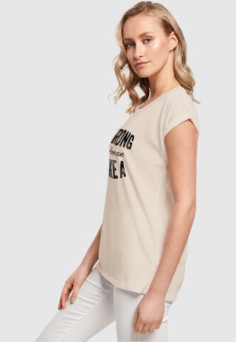 Merchcode Shirt 'WD - Strong Like A Woman' in Beige