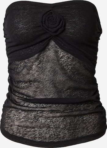 PIECES Top 'OLINA' in Black: front
