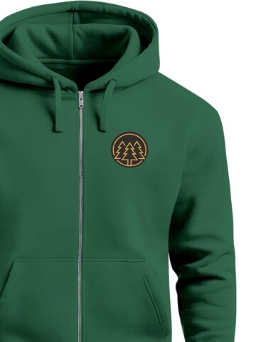 Neverless Sweatjacke 'Bäume Badge'‌‌‌ in Grün