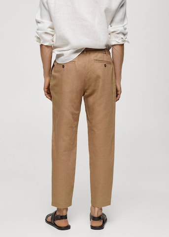 MANGO MAN Tapered Housut 'Romelino' värissä beige