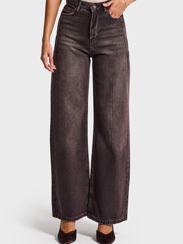 IT'S BASIC Wide leg Jeans 'Olea Wide High Rise Jeans' in Brown